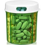 Pilulier distributeur avec 4 compartiments, boite à médicaments, vitamines & compléments, pilulier rond ... Pilulier distributeur avec 4 compartiments, boite à médicaments, vitamines & compléments, pilulier rond ...