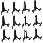 Sollbry - plaque de plastique noir chevalets prsentoirs cadre photo support - noir - 3 inch(12 pack) ...