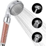 Pomme de douche, pommeau de douche  haute pression  effet pluie 3 modes pour cheveux secs et peau - ...