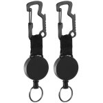 Porte - badge avec bobine rtractable, porte - badge en plastique rigide, durable, rtractable, noir ...