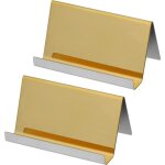 Porte carte de visite mtallique en acier inoxydable (lot de 2) - jusqu' 30 cartes - prsentoir carte ...