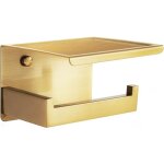 Porte rouleau papier toilette laiton bross auto - adhsif avec tablette, support papier toilette mural ...