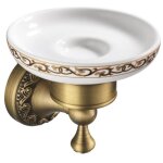 Sollbry porte - savon mural en laiton bronze antique, accessoires de salle de bain, design en porcelaine ...