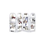 Prsentoir  colliers pliable  4 portes, organisateur de bijoux suspendu, prsentoir double face, transparent ...