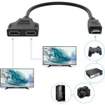 Prise hdmi 1 mâle vers double hdmi 2 femelle, répartiteur hdmi câble adaptateur convertisseur pour lecteurs ... Prise hdmi 1 mâle vers double hdmi 2 femelle, répartiteur hdmi câble adaptateur convertisseur pour lecteurs ...