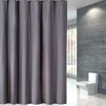 Rideau de douche lavable tissu imperméable gris foncé rideau de baignoire anti moisissure textile en ... Rideau de douche lavable tissu imperméable gris foncé rideau de baignoire anti moisissure textile en ...