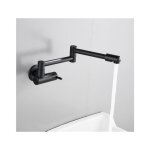 Sollbry - robinet de cuisine mural, tlescopique pliant, robinet mural noir, robinet mural en laiton, ...