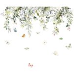 Sollbry - stickers muraux feuilles vertes autocollants muraux aquarelle plantes grandes sticker mural ...