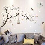 Sollbry - stickers muraux fleurs de cerisier pour chambre  coucher, fleurs blanches de style chinois, ...