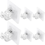 Support de tringle  rideau sans perage ? 6 pices, supports de crochets auto - adhsifs et transparents ...