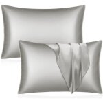 Taie d'oreiller en satin de soie pour cheveux et peau queen lot de 2 taies d'oreiller douces housses ... Taie d'oreiller en satin de soie pour cheveux et peau queen lot de 2 taies d'oreiller douces housses ...