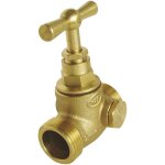 Ayor - robinet d'arrt  potence  purge  visser - double mle 3 / 4' - laiton brut