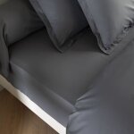 Someo - drap housse coton percale bonnet 40 cm anthracite 160x200 morphee Someo - drap housse coton percale bonnet 40 cm anthracite 160x200 morphee