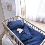 Someo - housse de couette bb coton lav 80x120 bleu marine
