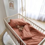 Someo - housse de couette bb coton lav 80x120 terracotta