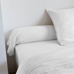 Taie de traversin coton lav someo blanc 90 cm - celeste
