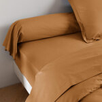 Taie de traversin coton percale jaune 140 cm someo morphee