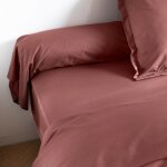 Someo - taie de traversin coton percale rose 180 cm morphee