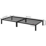Eggree - sommier 90 x 190 cm, cadre de lit en bloc metal pour 2 personnes adulte lit avec sommier - noir ...
