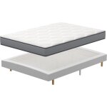 Sommier 160x200 ensemble dewinner, matelas � m�moire de forme et ressorts + sommiers � lattes avec 9 ...