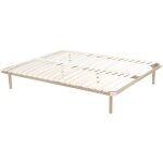 Vente - unique - sommier cadre  lattes 180 x 200 cm - 2x19 lattes - avec pied - beige - kalista de ysme ...