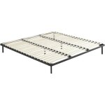 Vente - unique - sommier cadre  lattes 200 x 200 cm - 3x19 lattes - avec pieds - noir - kalista de ysme ...