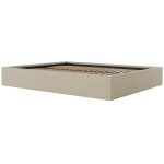 Vente - unique - sommier coffre 140 x 190 cm en tissu bouclette - beige - pontos de ysmée Vente - unique - sommier coffre 140 x 190 cm en tissu bouclette - beige - pontos de ysmée