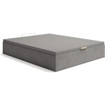 Sommier coffre 140 x 190 cm - tissu gris - cenovas de ysm�e