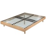 Ebac literie - sommier dco en kit + pieds 160x200 - decokit 36 lattes bois - chne moyen - h. 13 cm