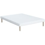 Vente - unique - sommier dco tapissier 140 x 190 cm 9 lattes - blanc - asthenis ii de ysme