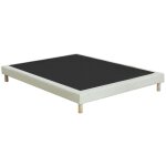 Sommier déco tapissier 140 x 190 cm - beige - kozani de ysmée Sommier déco tapissier 140 x 190 cm - beige - kozani de ysmée