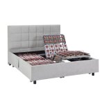 Vente - unique - sommier électrique de relaxation déco 2x78 plots - 2 x 90 x 200 cm - tissu - gris - ... Vente - unique - sommier électrique de relaxation déco 2x78 plots - 2 x 90 x 200 cm - tissu - gris - ...