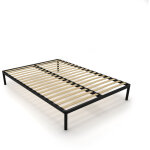 Sommier � lattes 140x200cm - structure m�tal noir