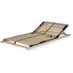 Sommier � lattes 80x200 cm - t�te r�glable 42 lattes 7 zones charge admissible env. 140 kg bouleau et ...