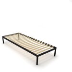 Topeshop - sommier � lattes 80x200cm - structure m�tal noir