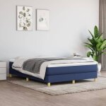 The living store - cadre de lit sans matelas bleu 140x190 cm tissu - cadre de lit - lit simple - lit ...