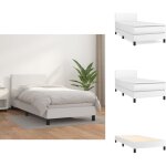 Sommier � lattes de lit avec matelas blanc 80x200 cm similicuir - lit plateforme - lit double - literie ...