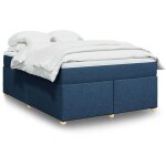 Sommier à lattes de lit avec matelas bleu 140x190 cm tissu vidaxl Sommier à lattes de lit avec matelas bleu 140x190 cm tissu vidaxl