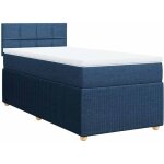 Sommier  lattes de lit avec matelas bleu 90x190 cm tissu vidaxl