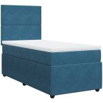 Sommier  lattes de lit avec matelas bleu fonc 100x200 cm vidaxl