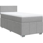 Sommier  lattes de lit avec matelas gris clair 90x200 cm tissu vidaxl
