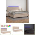 Sommier à lattes de lit avec matelas led cappuccino 200x200 cm - lit capitonné - lit avec Éclairage led ... Sommier à lattes de lit avec matelas led cappuccino 200x200 cm - lit capitonné - lit avec Éclairage led ...