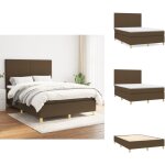 Sommier  lattes de lit avec matelas marron fonc 140x190 cm - lit double - lit plateforme - matelas ...