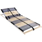 Vidaxl - sommier � lattes marron 100 x 190 cm bois de h�tre massif