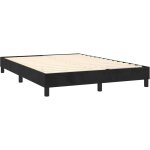 Dcoshop26 - sommier  lattes sur pieds cadre de lit 140x200 cm tissu velours noir tdl0207012