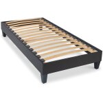 Sommier monolattes blandice noir - 90 x 200 cm