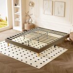 Sommier tapissier 160x200cm dewinner, avec 9 pieds, solide et confortable lit, 2x14 lattes, hauteur du ...