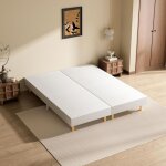 Sommier tapissier 2 sommiers 80x200cm avec 12 pieds dewinner, lit double robuste 160x200, hauteur avec ...