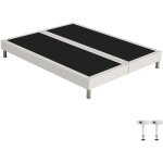 Ebac literie - sommier tapissier + pieds sr15 beige 2x90x190 lattes bois massif - h. 15 cm