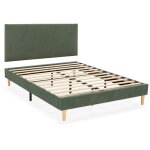 Sommier + t�te de lit bari 140x190 cm couleur vert